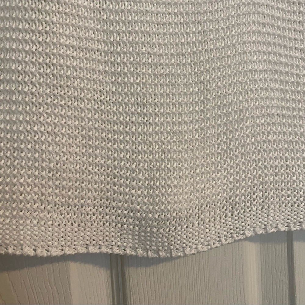 M - Made in Italy White Open Knit Dolman Sweater Top - Picture 4 of 6